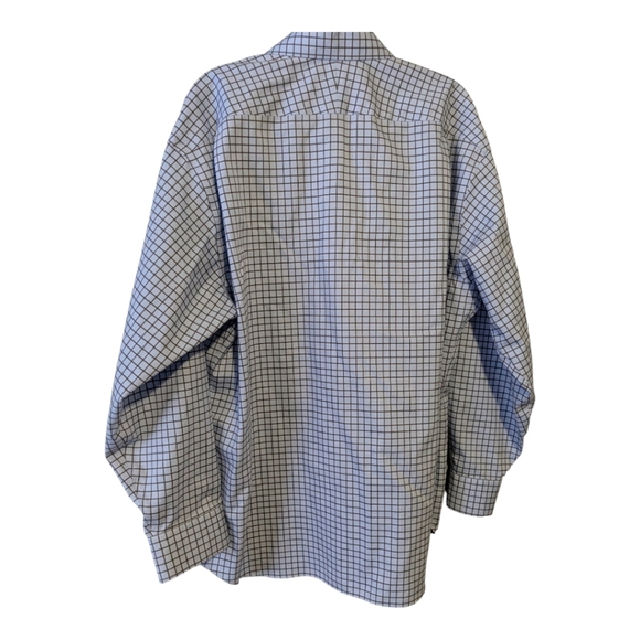Hudson Room Fitted, Plaid Long Sleeve Shirt, Blue/Grey. 17.5/34 - Picture 5 of 10